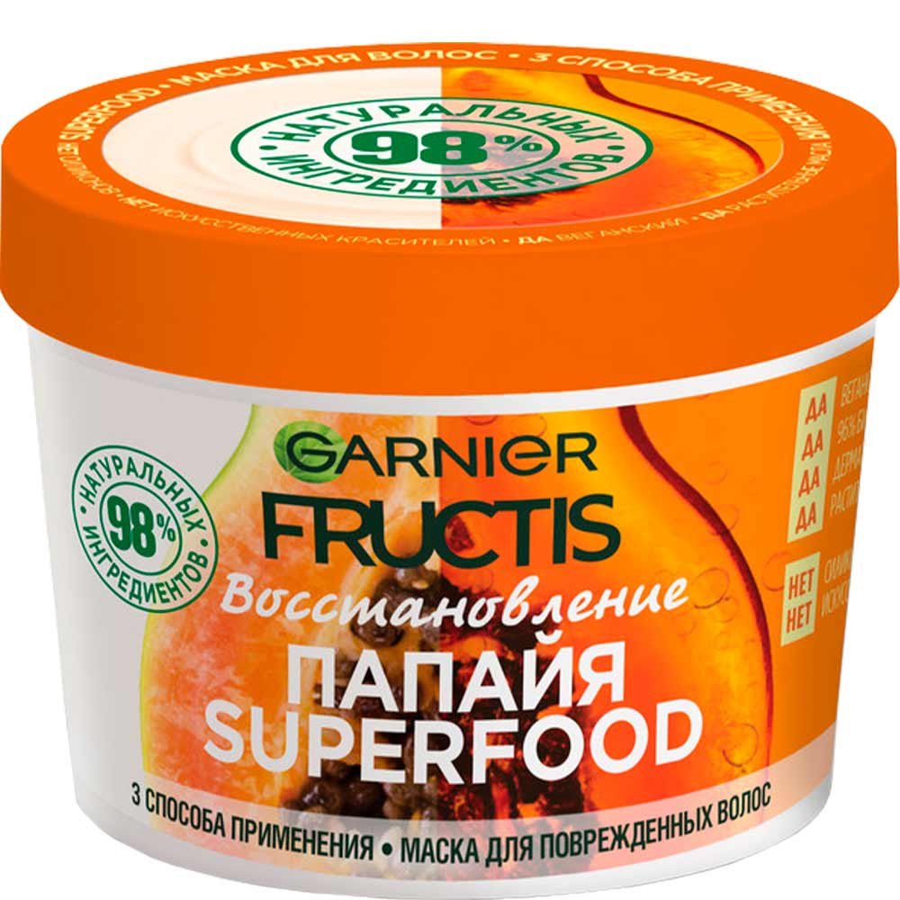 Маска для волос Garnier с папайей Восстановление SuperFood Fructis